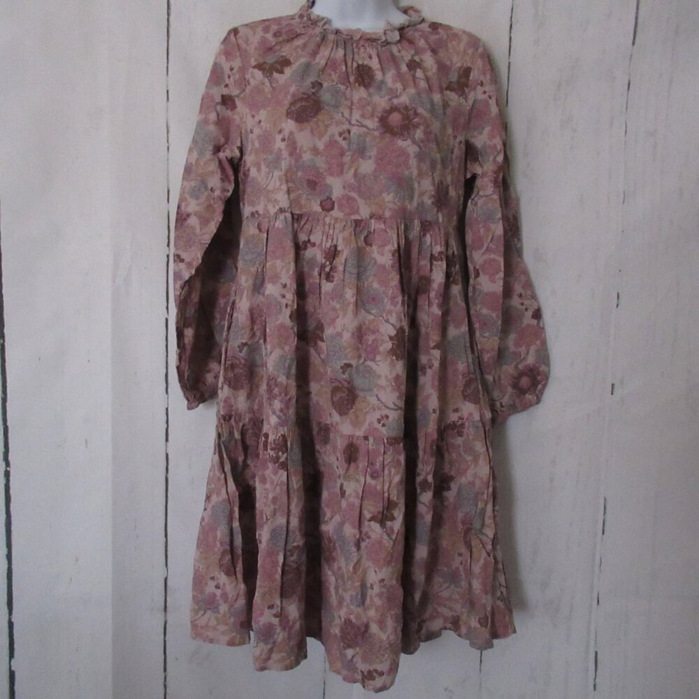 April Cornell Dress‎ XXS Floral Long Sleeve Ruffle Prairie Cottagecore